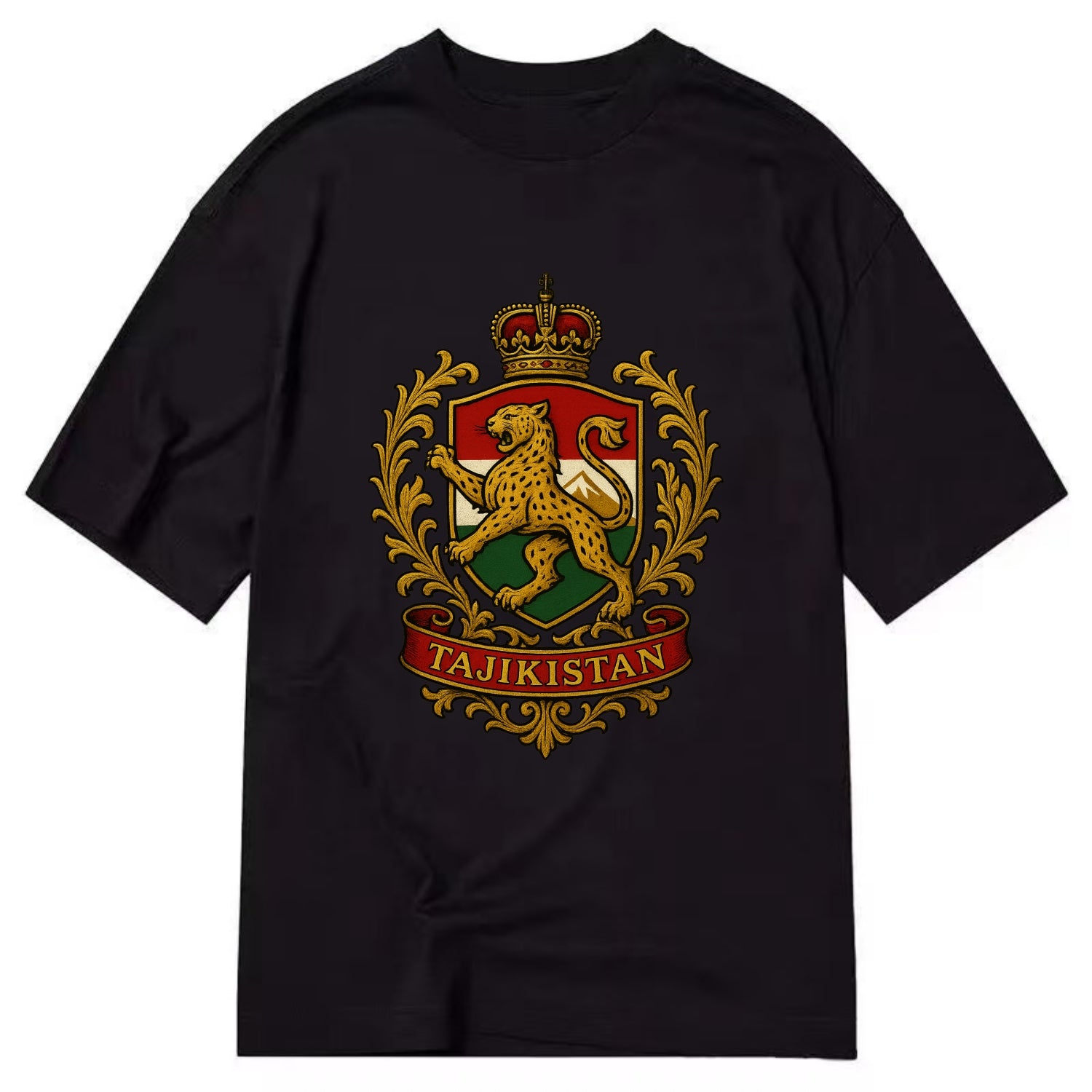 Tajikistan Heritage Badge  - Classic T-shirt - Black