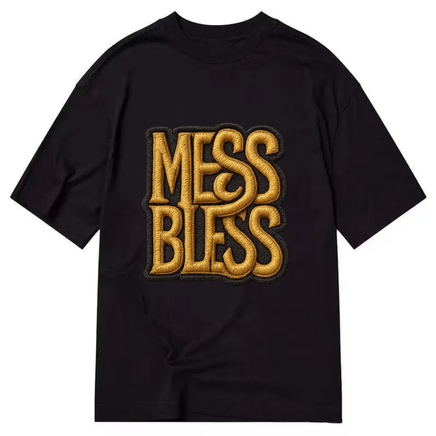 MESS;BLESS UP Gold Metallic Visor - Classic T-shirt - Black