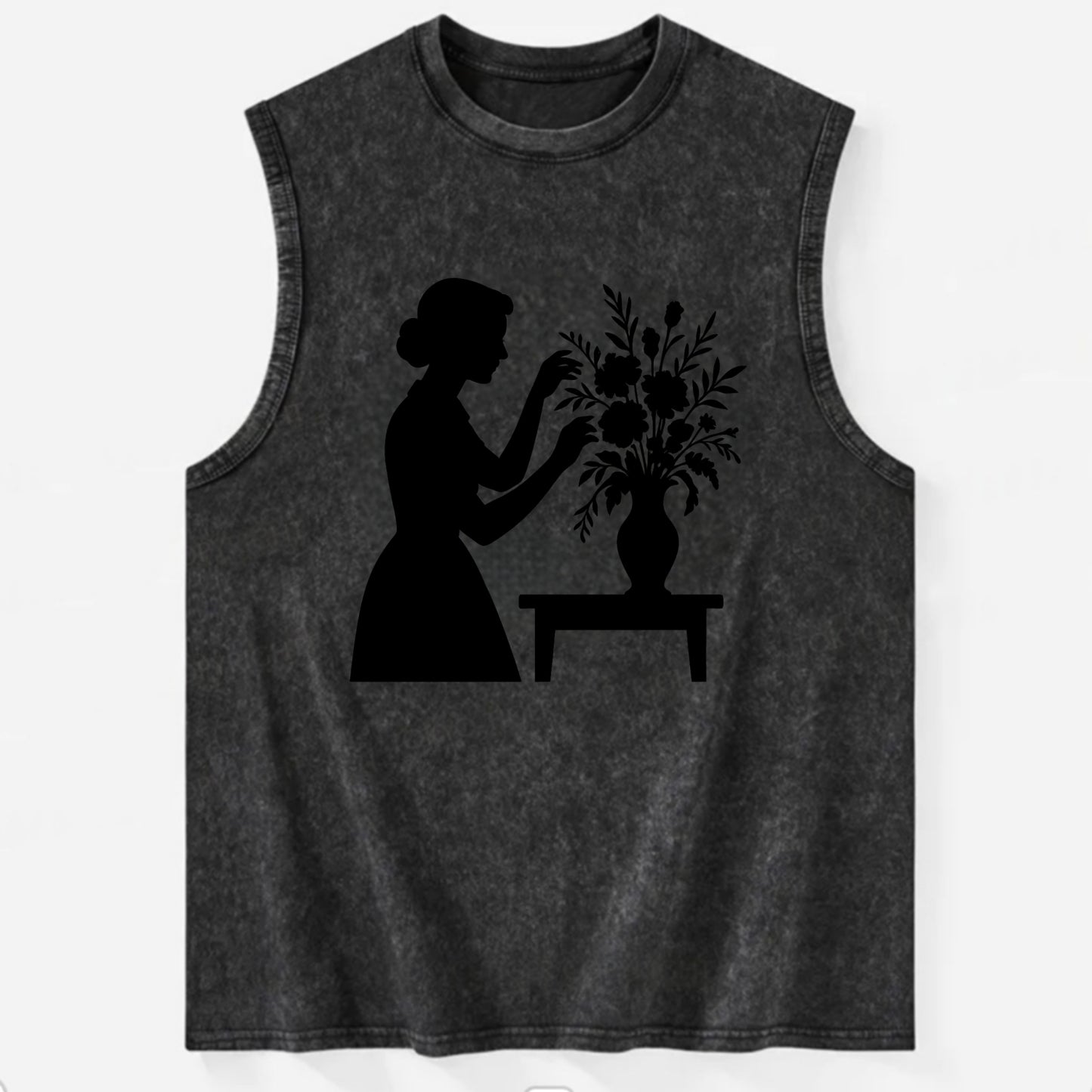 Florist arranging dramatic bouquet - Vintage Washed Tank - Black