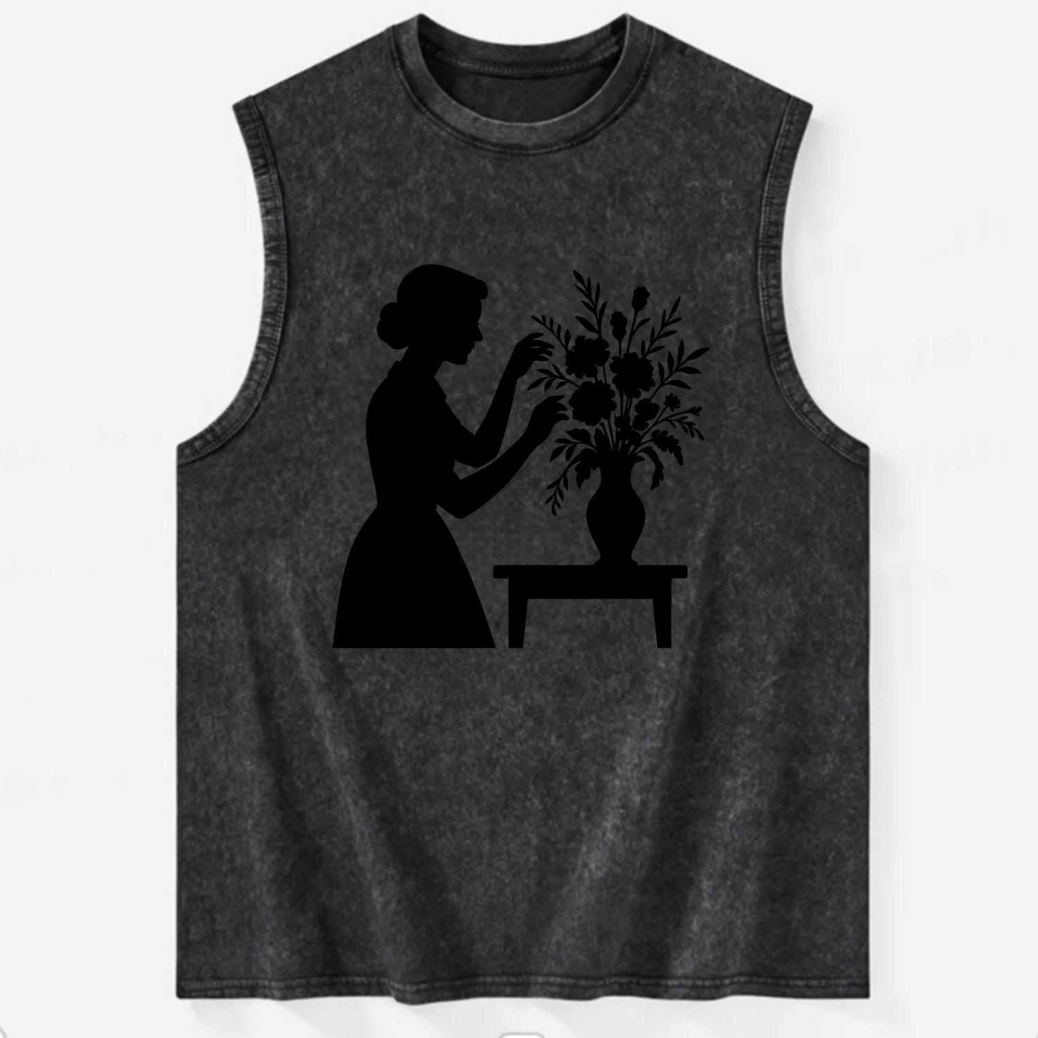 Florist arranging dramatic bouquet - Vintage Washed Tank - Black