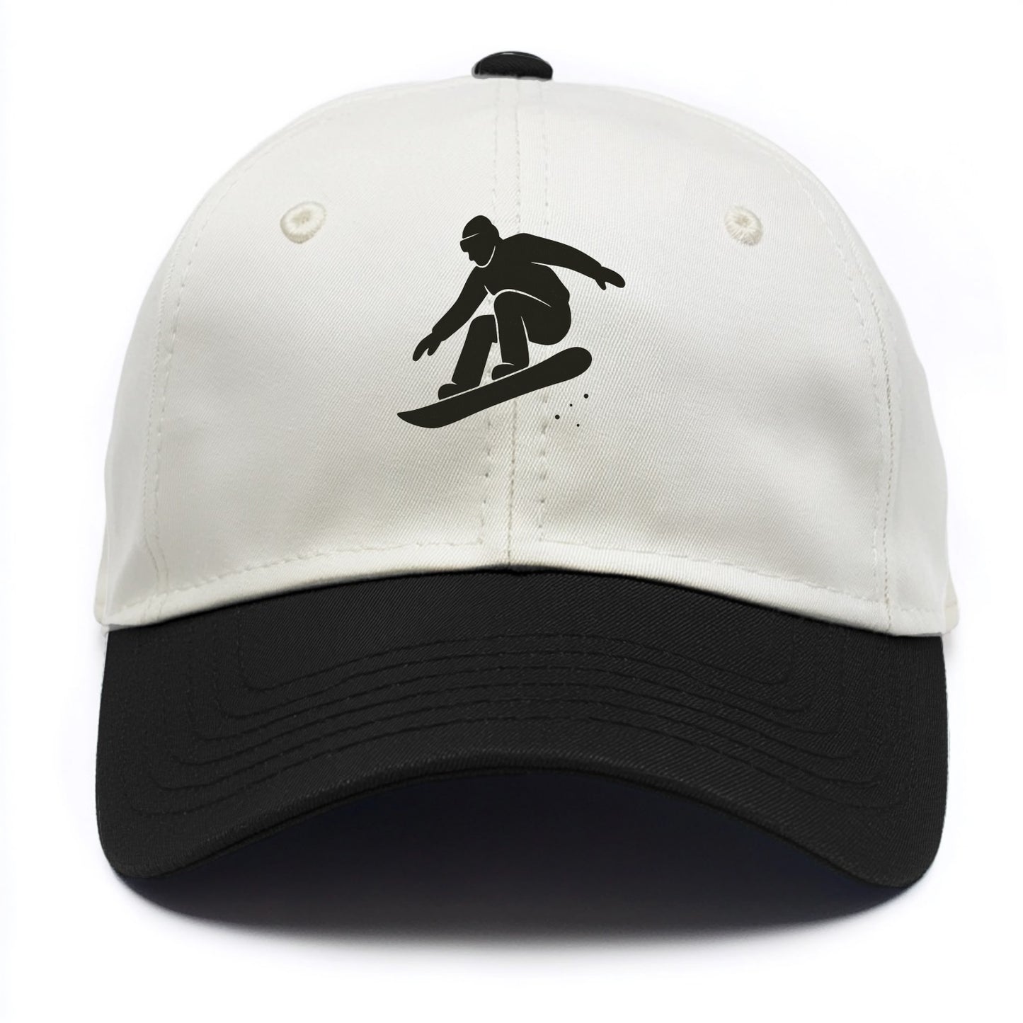Snowboarder catching air off a jump - Two Tone Cap - Black