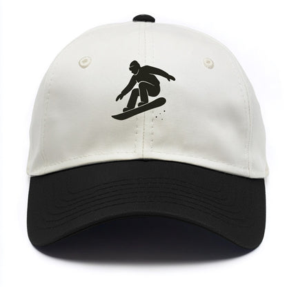 Snowboarder catching air off a jump - Two Tone Cap - Black