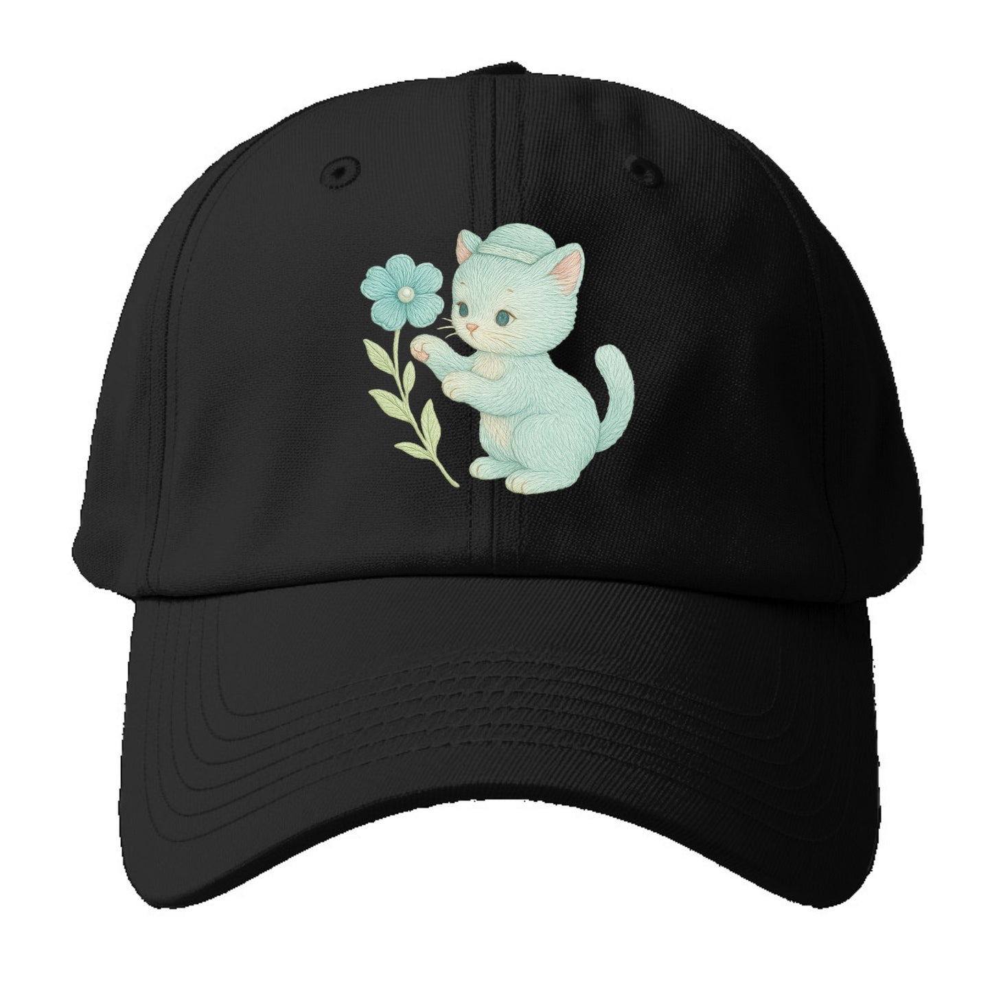Aqua Kitten - Baseball Cap - Black