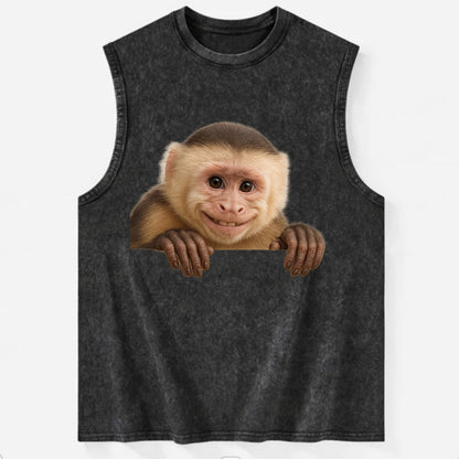 Capuchin Monkey  - Vintage Washed Tank - Black