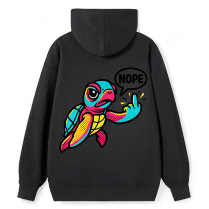 baby sea turtle swimming gracefully, one flipper extended sassily - Classic Pullover Hoodie - Black