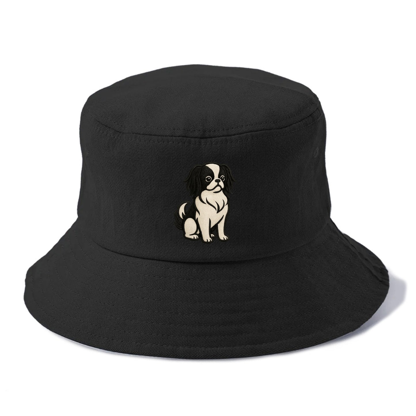 Japanese Chin - Black and white sitting Bucket Hat - Black
