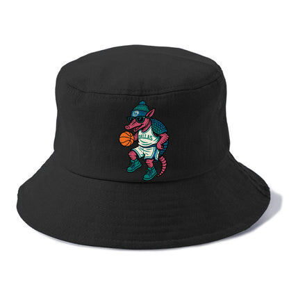 Dallas Armadillo wearing Mavericks beanie with cowboy hat patch and wayfarer sunglasses - Bucket Hat - Black