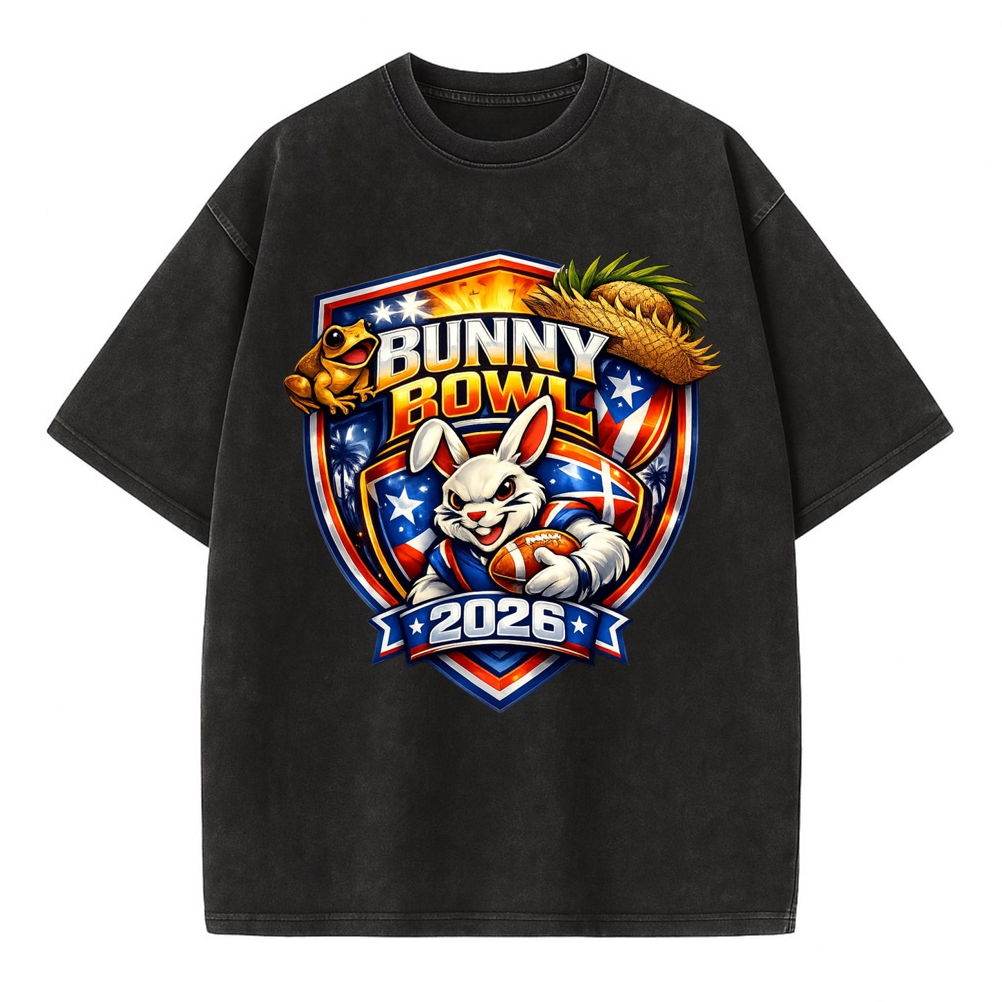 Bunny Bowl 2026 - Vintage T-shirt - Black