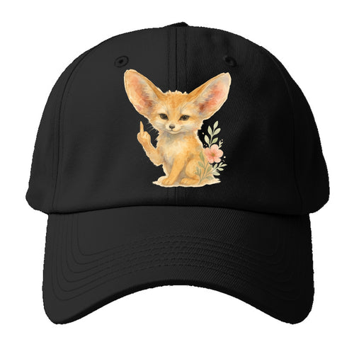 tiny fennec fox with oversized ears, one small paw raised in sass - Baseball Cap For Big Heads