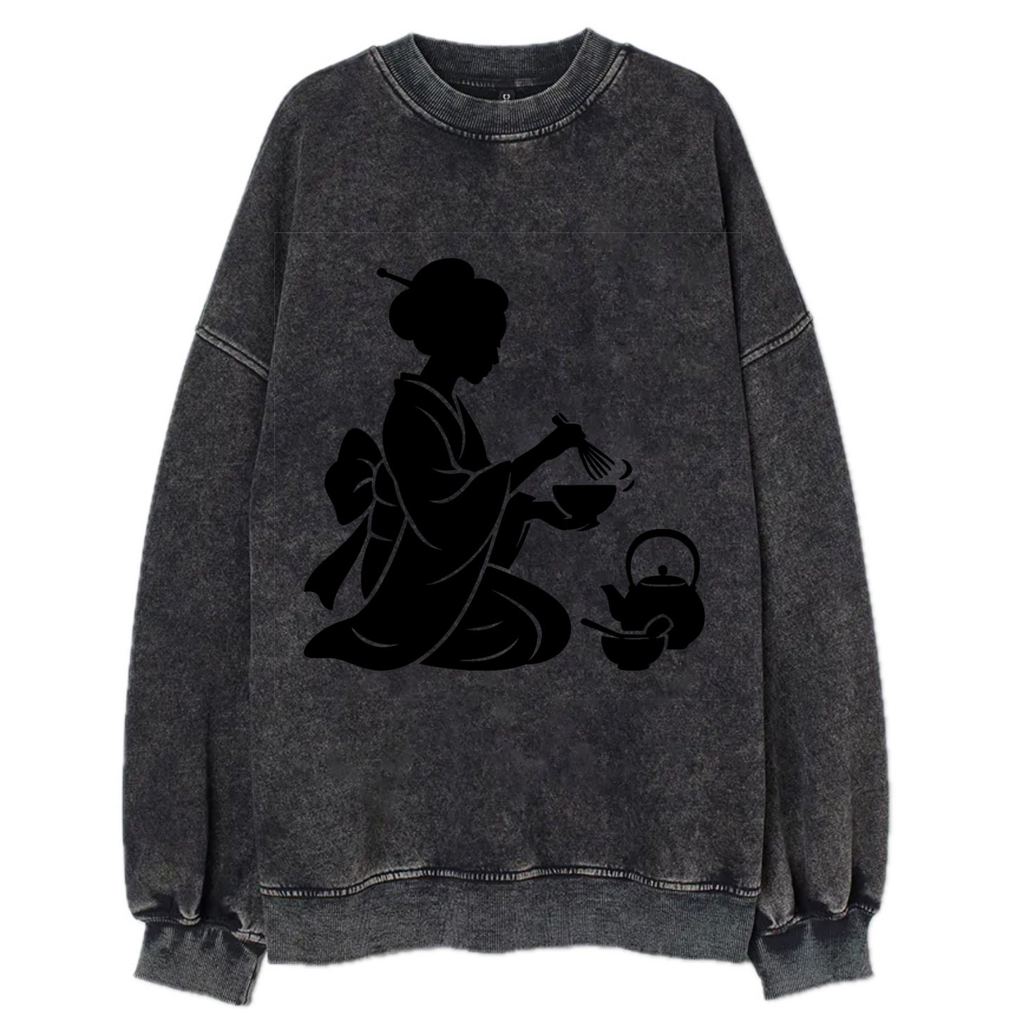 Geisha traditional tea ceremony - Vintage Sweatshirt - Black