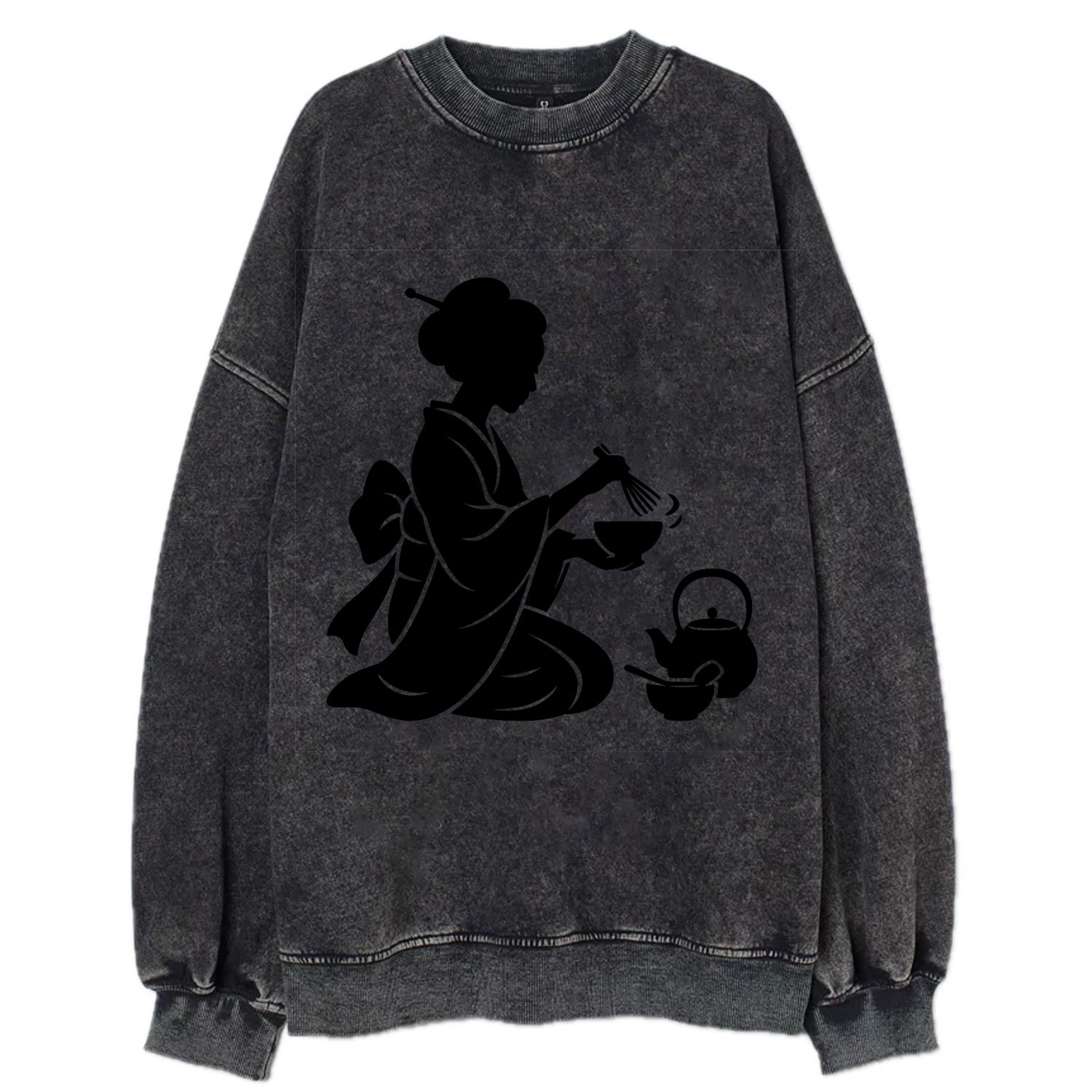 Geisha traditional tea ceremony - Vintage Sweatshirt - Black