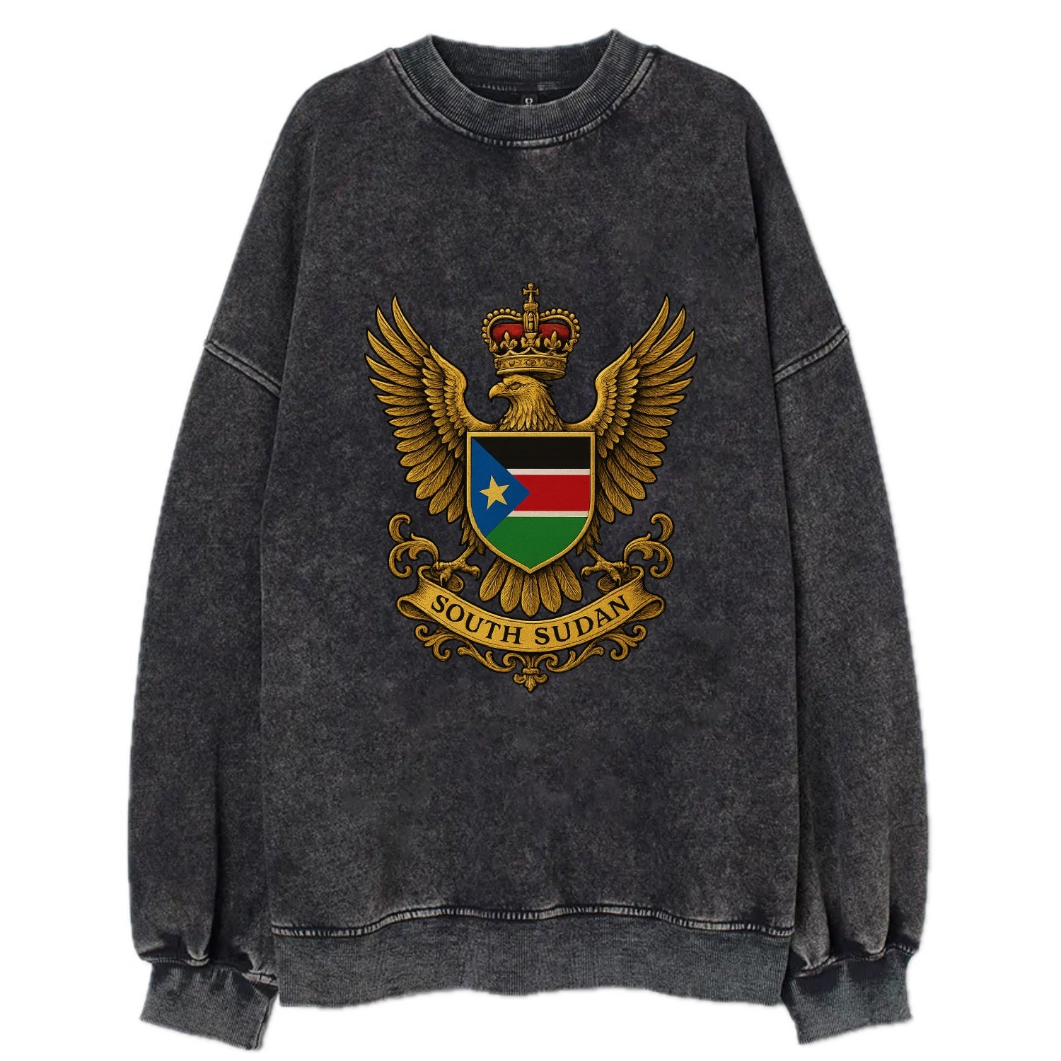 South Sudan Royal Logo  - Vintage Sweatshirt - Black