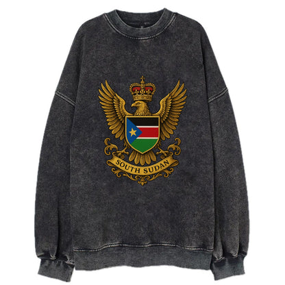 South Sudan Royal Logo  - Vintage Sweatshirt - Black