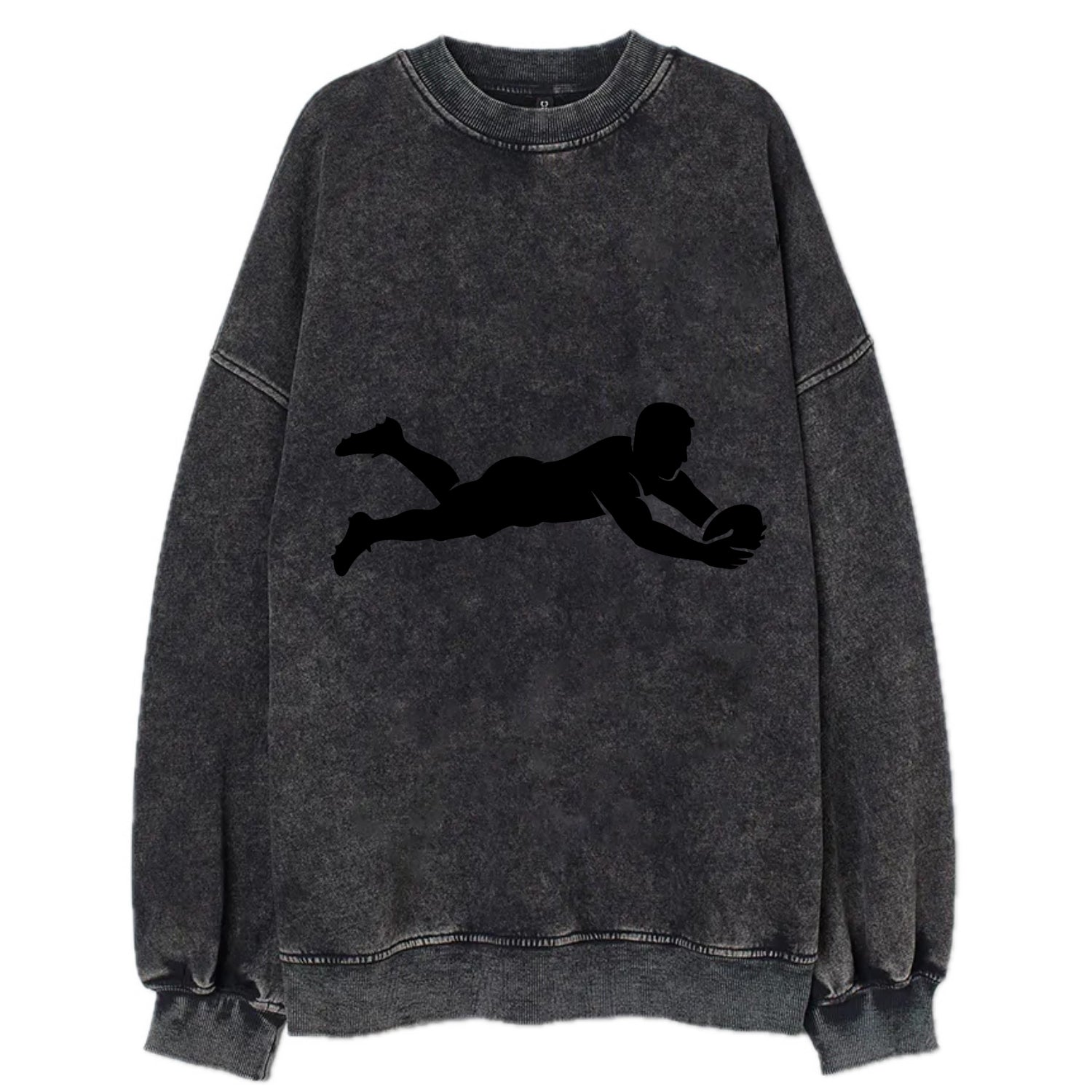 Rugby player diving for try - Vintage Sweatshirt - Black