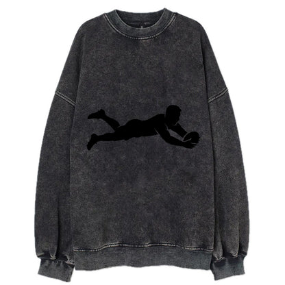 Rugby player diving for try - Vintage Sweatshirt - Black