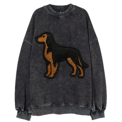 Gordon Setter - Modern setter silhouette - Vintage Sweatshirt - Black