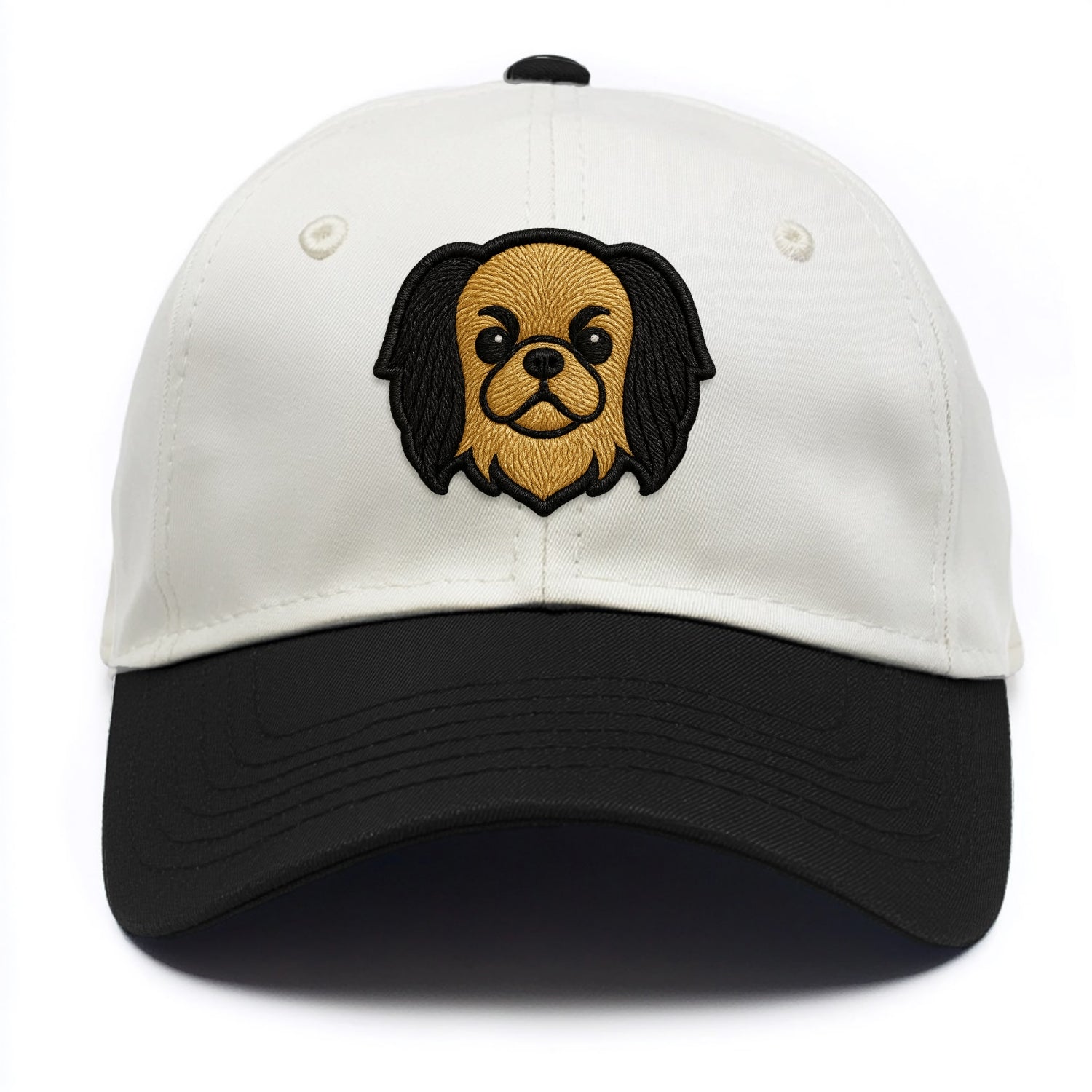 Japanese Chin - Modern flat-face logo wi - Two Tone Cap - Black
