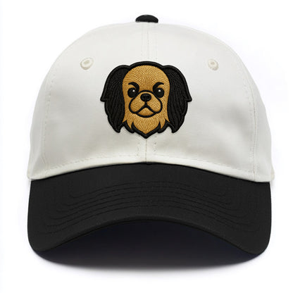 Japanese Chin - Modern flat-face logo wi - Two Tone Cap - Black