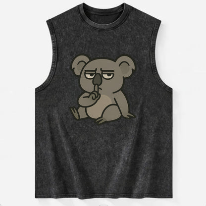 The Koala Judging - Vintage Washed Tank - Black