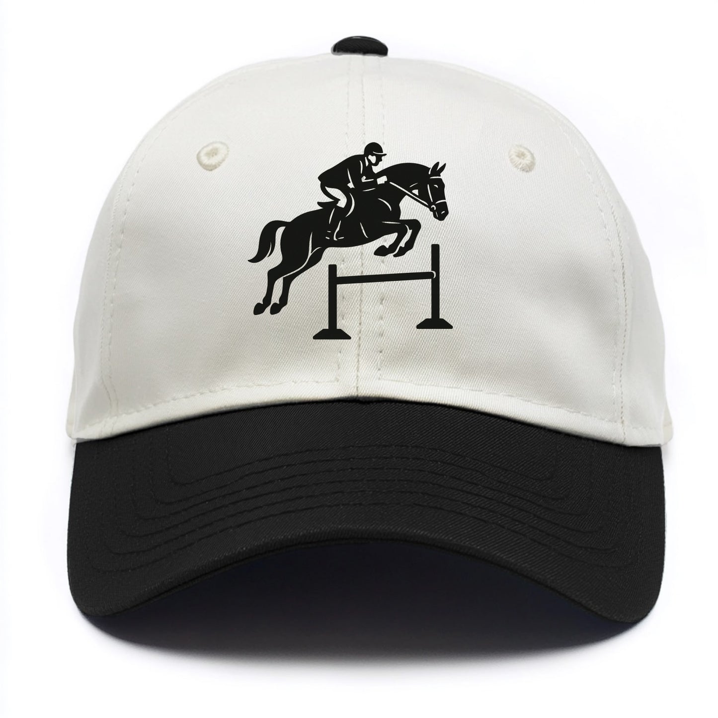 Equestrian jumping over obstacle - Two Tone Cap - Black