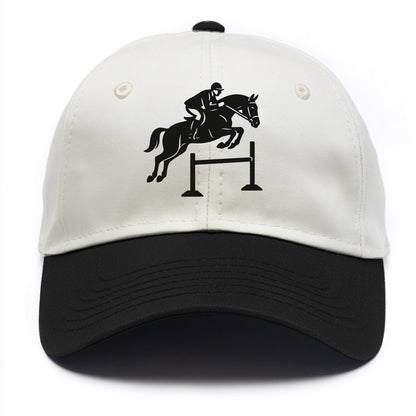 Equestrian jumping over obstacle - Two Tone Cap - Black