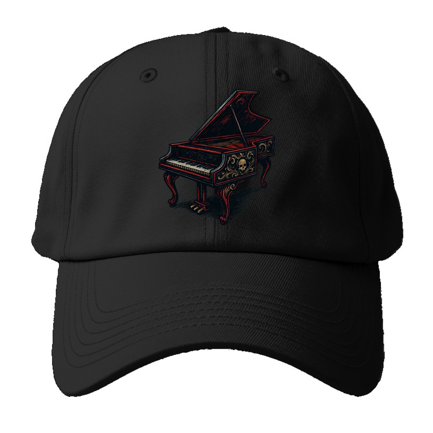 Harpsichord with baroque decorative styling - Baseball Cap For Big Heads - Black