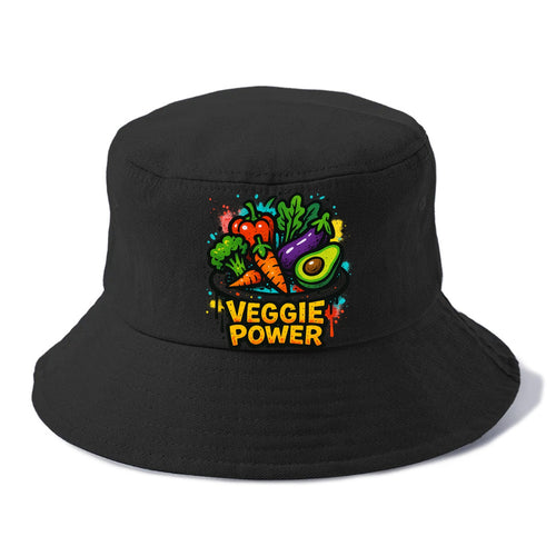 Colorful vegetables and plants on plate - plant-based lifestyle, veggie power - Bucket Hat