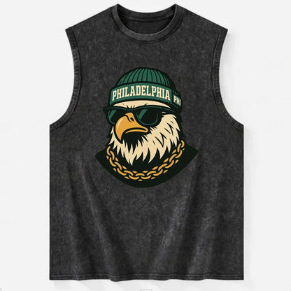 "eagle" "philadelphia" "phi" "green" "us East" - Vintage Washed Tank - Black