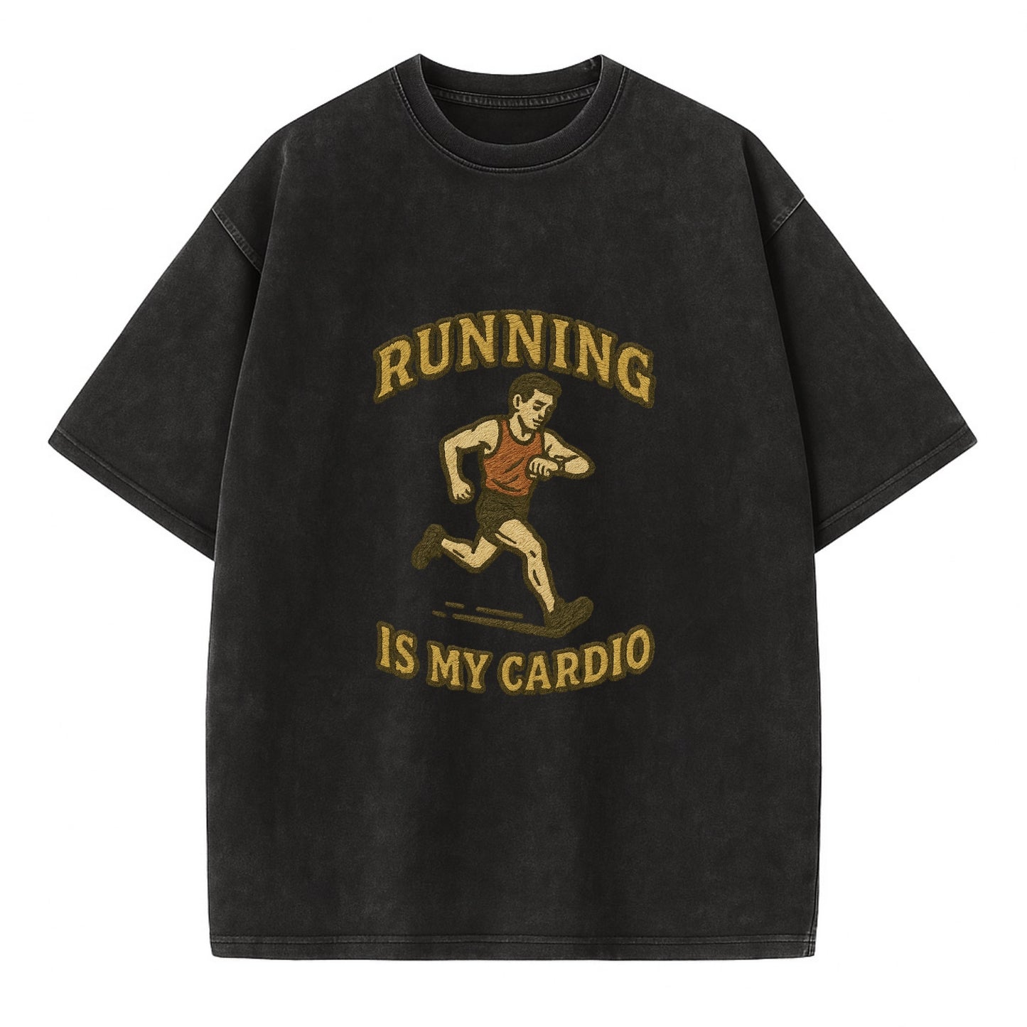 Running Late Is My Cardio  - Vintage T-shirt - Black