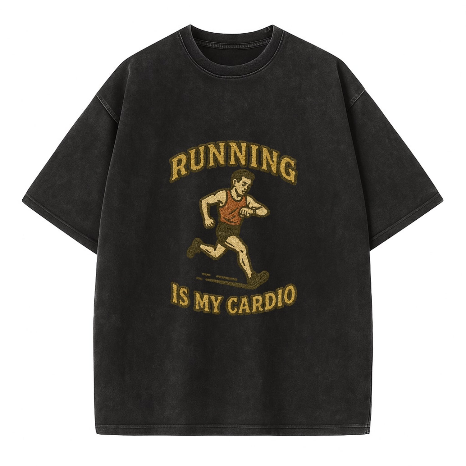 Running Late Is My Cardio  - Vintage T-shirt - Black