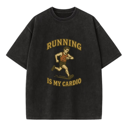 Running Late Is My Cardio  - Vintage T-shirt - Black