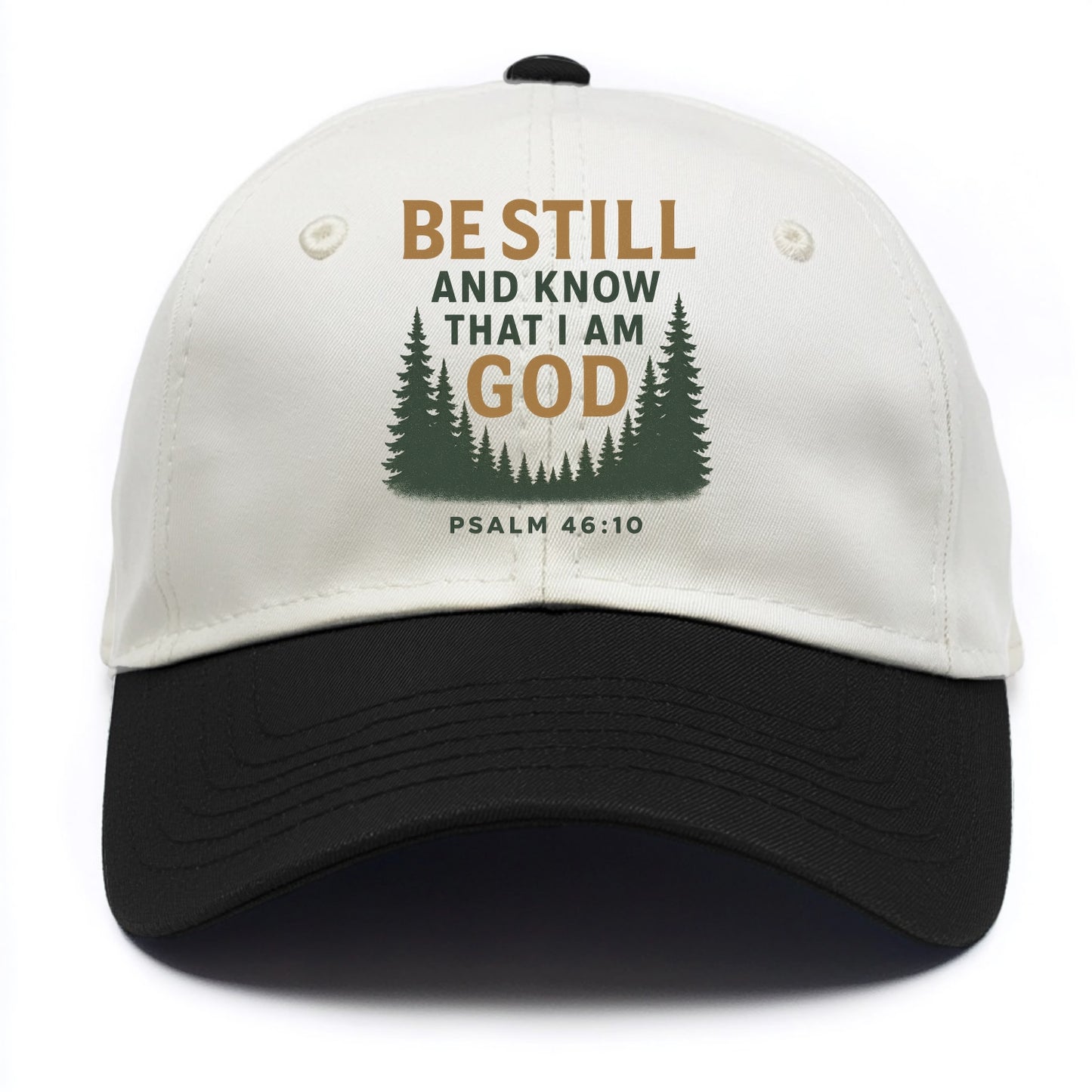 Psalm 46:10 Forest - Two Tone Cap - Black
