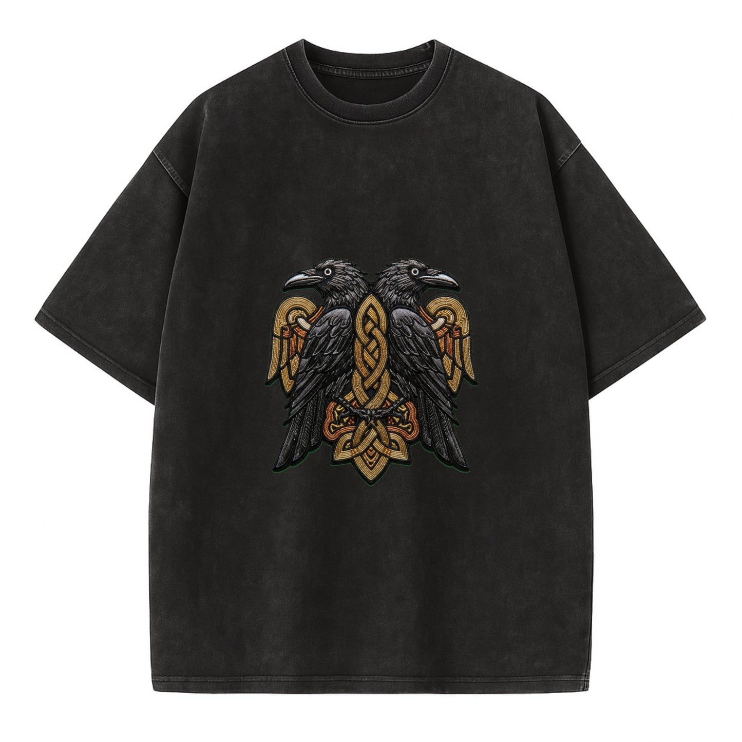 Odin's Ravens - Vintage T-shirt - Black