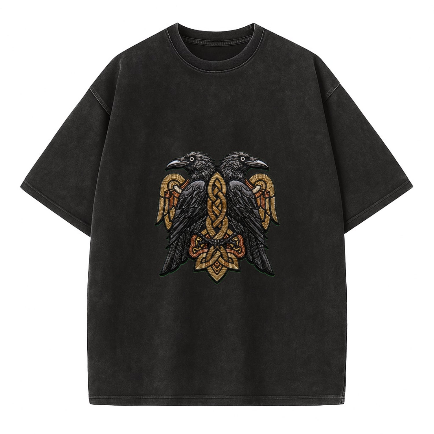 Odin's Ravens - Vintage T-shirt - Black
