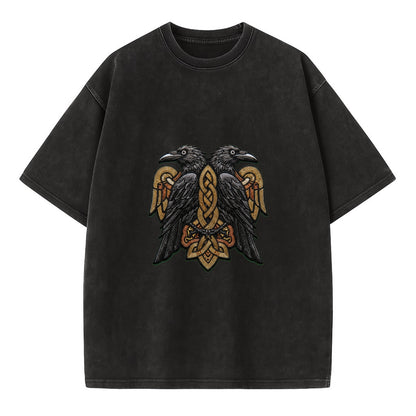 Odin's Ravens - Vintage T-shirt - Black