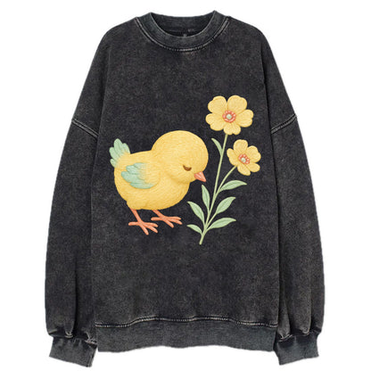 Yellow Chick - Vintage Sweatshirt - Black