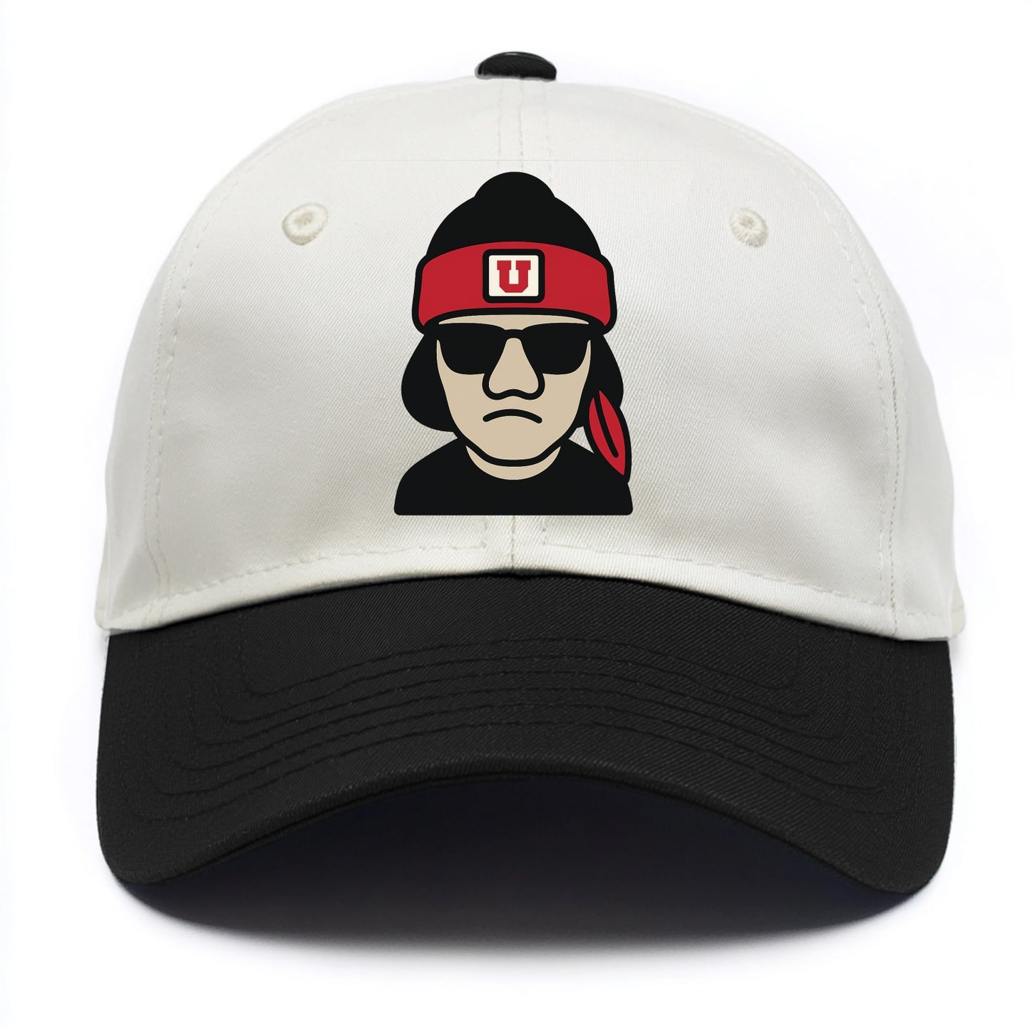 Salt Lake Ute wearing Utah beanie with U patch - Two Tone Cap - Black