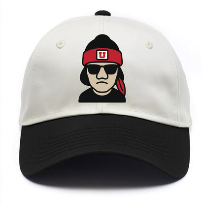 Salt Lake Ute wearing Utah beanie with U patch - Two Tone Cap - Black