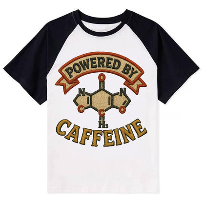 Powered By Caffeine  - Contrast Raglan T-shirt - Black