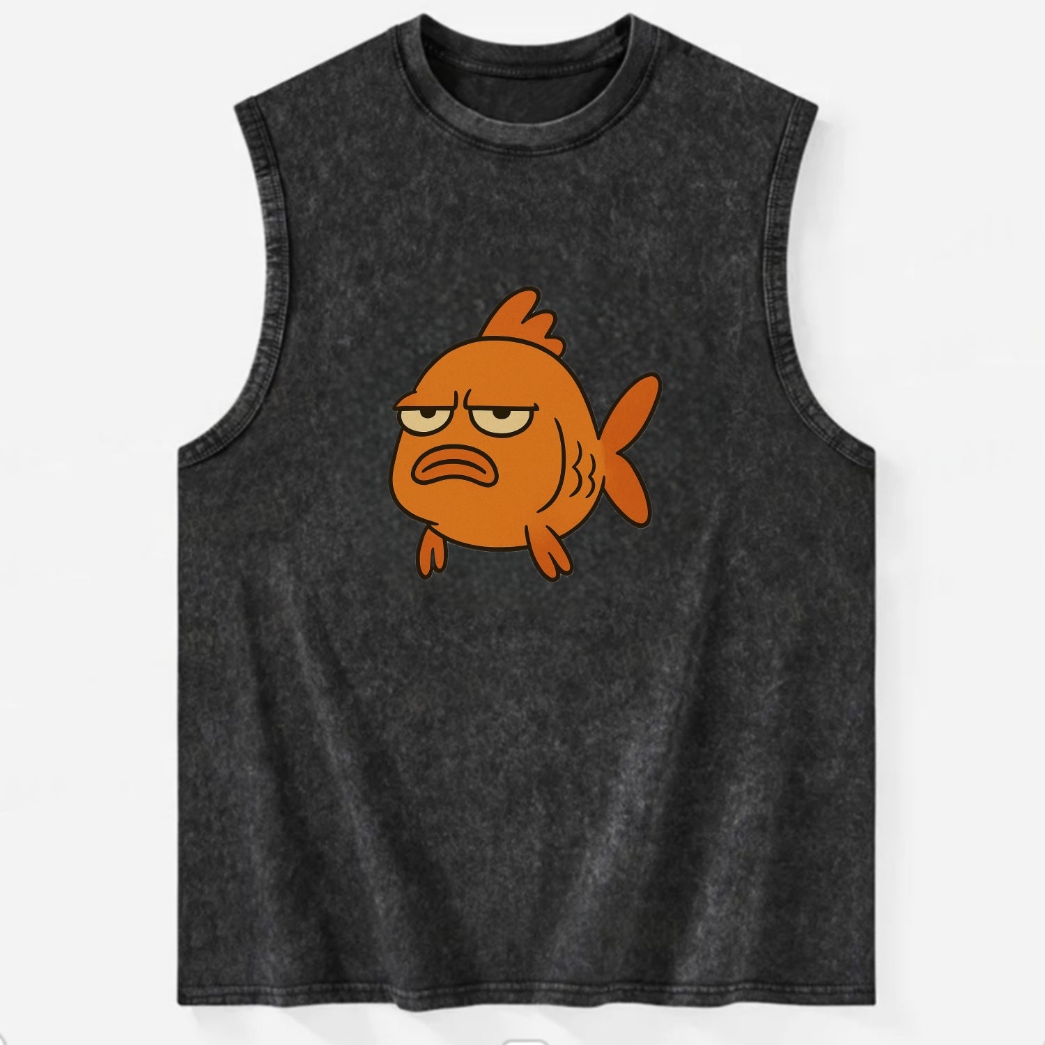 The Goldfish Judging Silently - Vintage Washed Tank - Black