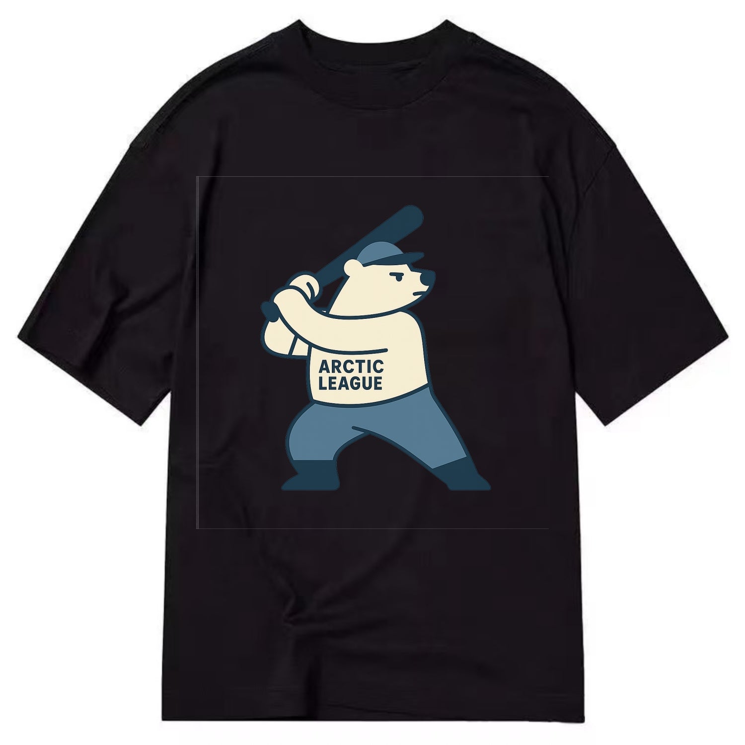Polar Bear Baseball MVP - Classic T-shirt - Black
