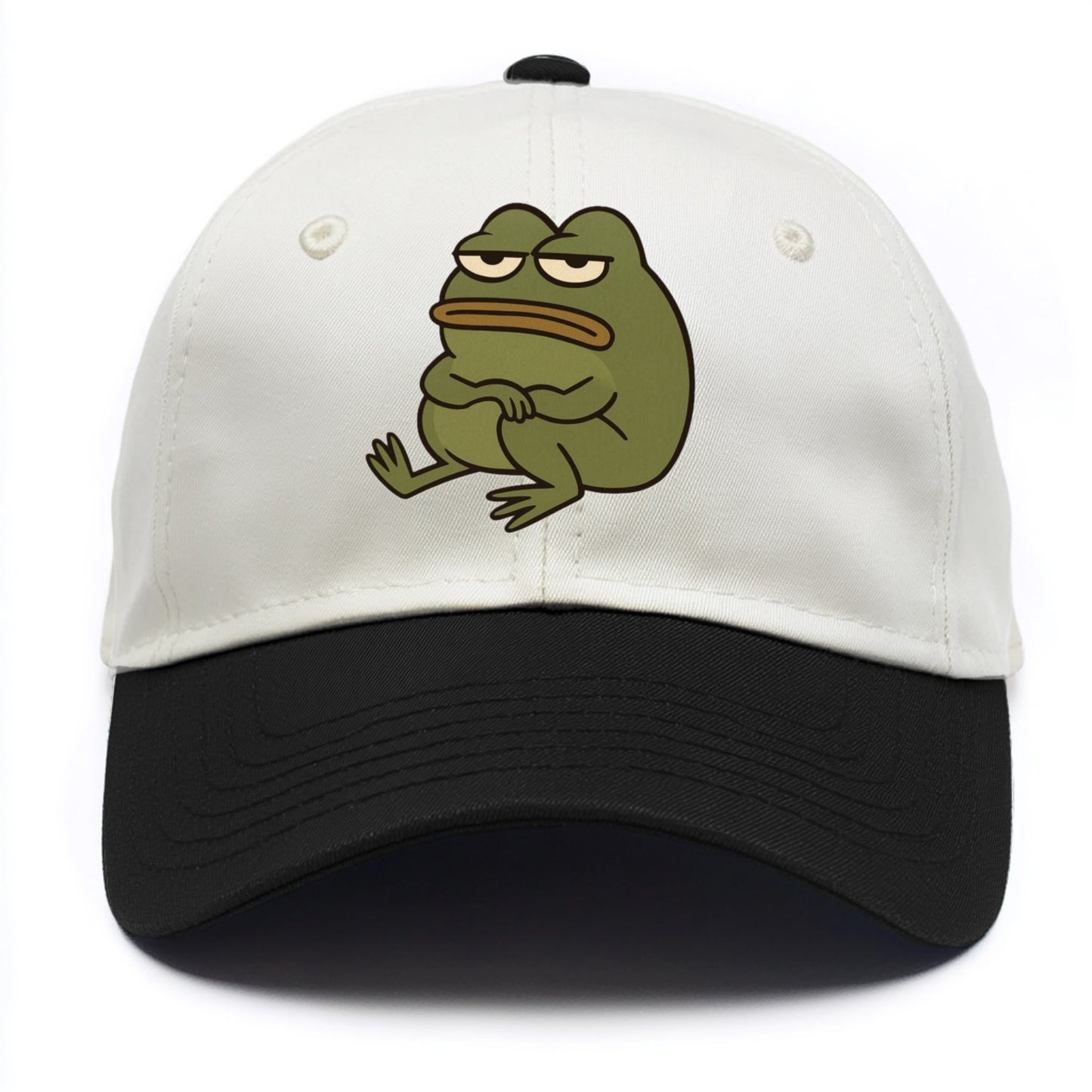 The Frog Judges Silently - Two Tone Cap - Black