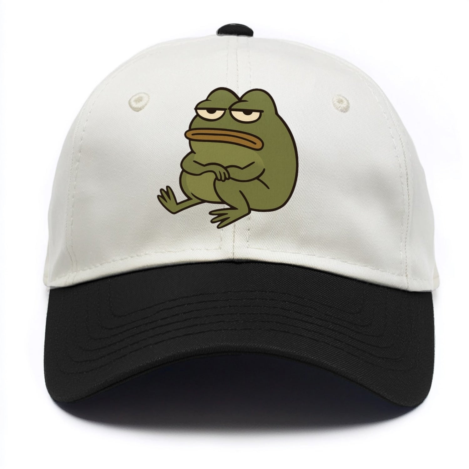 The Frog Judges Silently - Two Tone Cap - Black