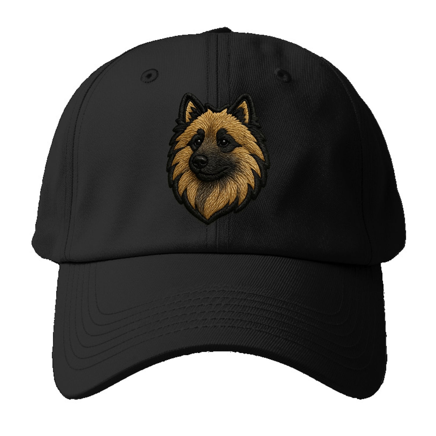 Keeshond - Contemporary spitz logo with - Baseball Cap For Big Heads - Black