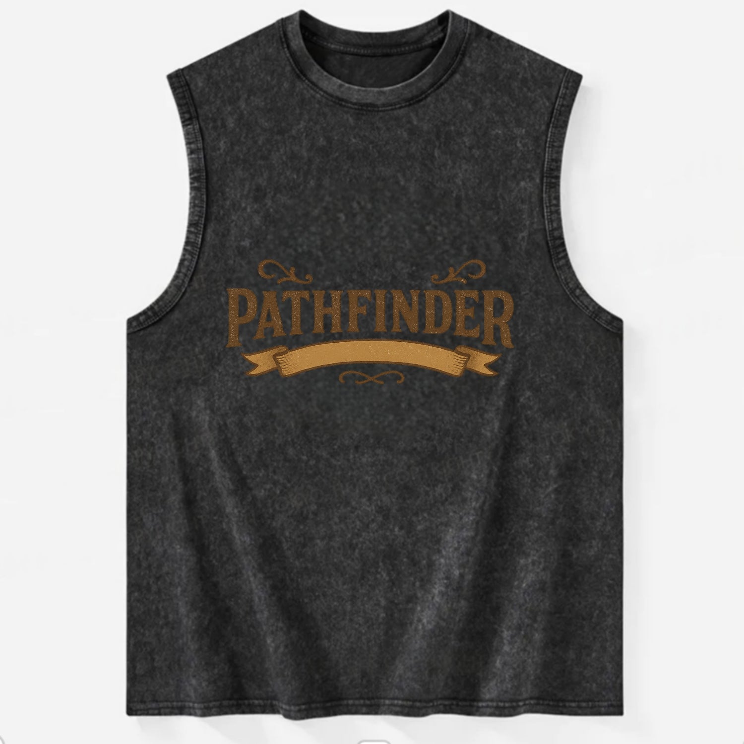Bold typography design - "PATHFINDER" - finding the way, leading others - Vintage Washed Tank - Black