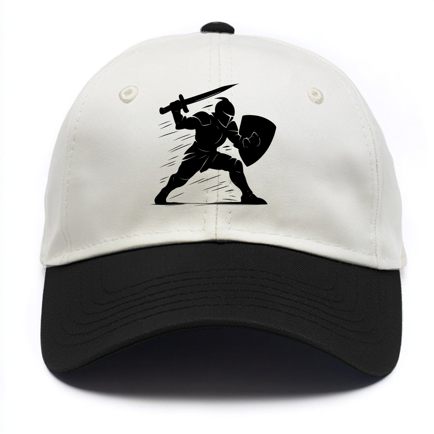 Knight with sword and shield - Two Tone Cap - Black