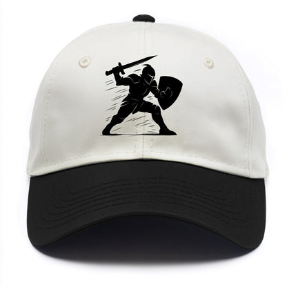 Knight with sword and shield - Two Tone Cap - Black
