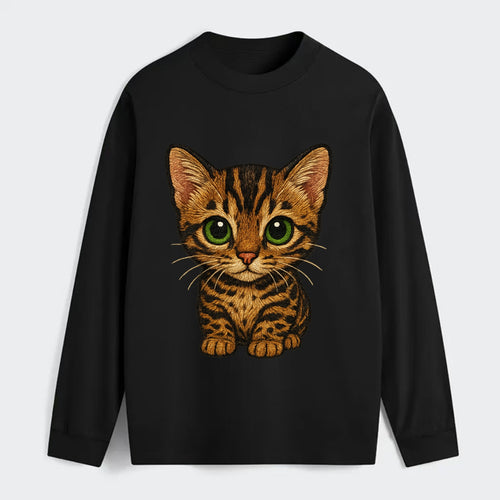 Baby Bengal Kitten - spotted/marbled wild coat, green eyes, athletic - Classic Long Sleeve Shirt