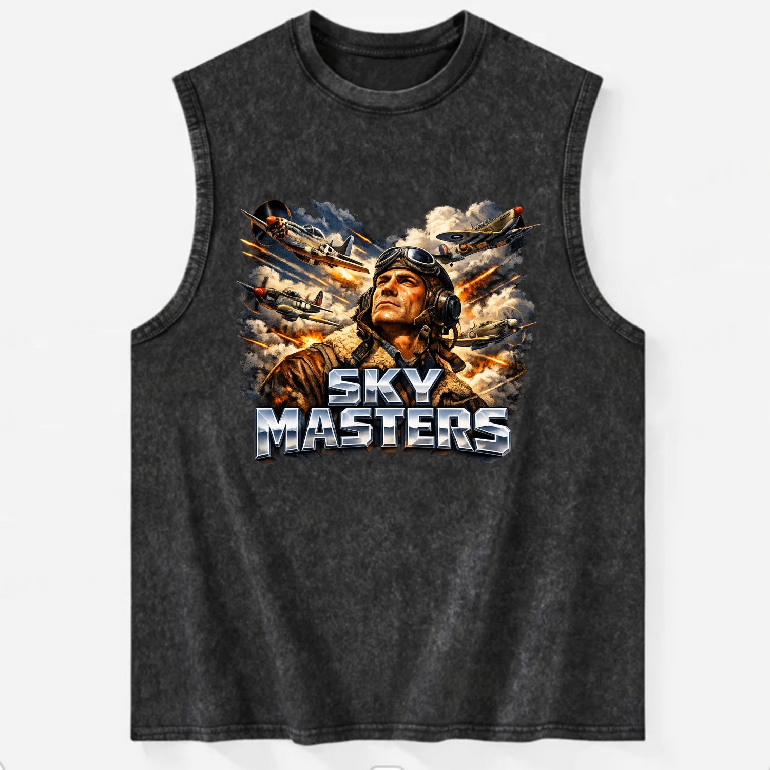 Sky Masters - Vintage Washed Tank - Black