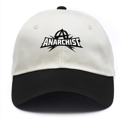 Bold typography design - "ANARCHIST" - no masters, self-governed - Two Tone Cap - Black
